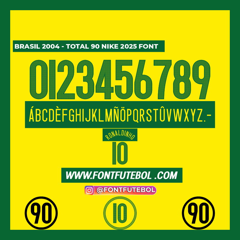 BRAZIL 2004 - TOTAL 90 NIKE 2025 FONT