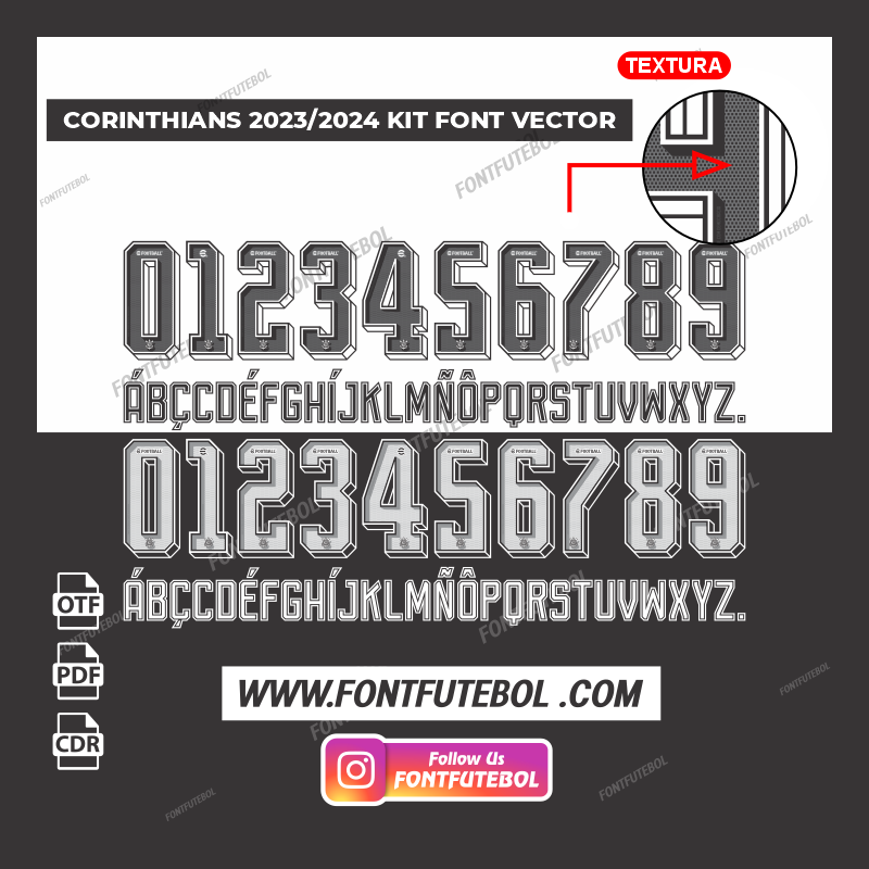 CORINTHIANS 2023/2024  KIT FONT VECTOR