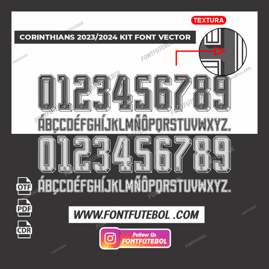 CORINTHIANS 2023/2024 KIT FONT VECTOR