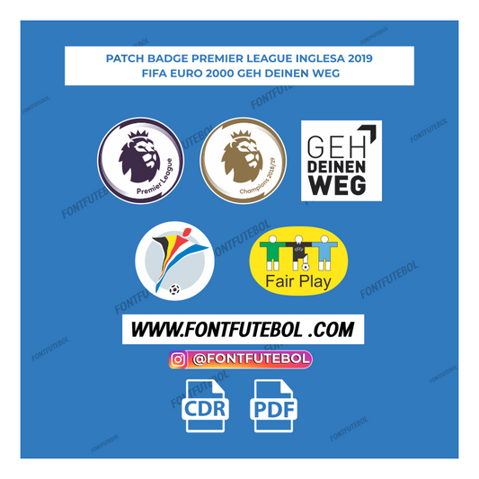 PATCH BADGE PREMIER LEAGUE INGLESA 2019 / FIFA EURO 2000