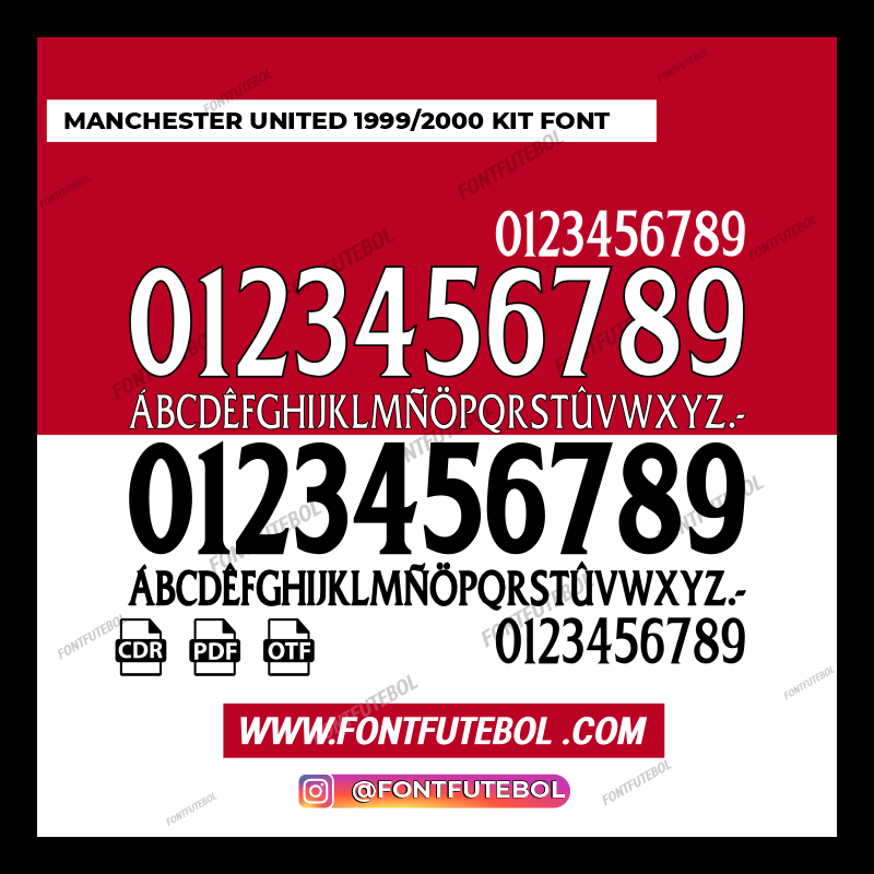 MANCHESTER UNITED 1999/2000 FONT KIT